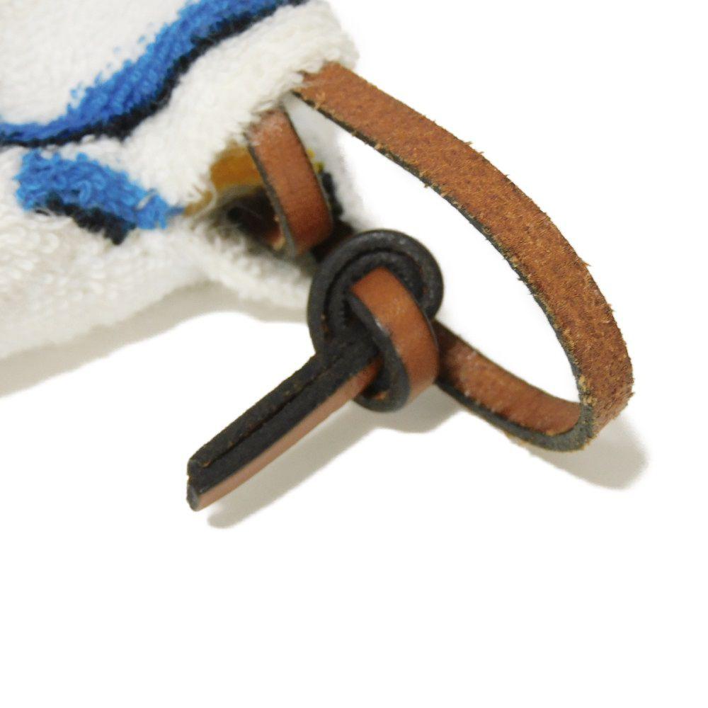 Used 12695 Drawstring Large Bag 7922 Logo Towel Multicolor Calfskin Tan Drawstring Bag Paula's Ibiza Pile White Unisex