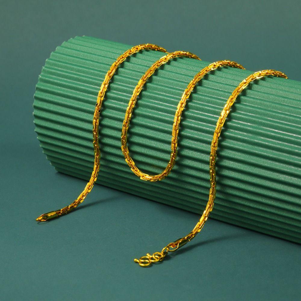 Vergoldete gedrehte Seilkette 3MM Schmuckzubehör Neue goldene Halskette für Damen Herren