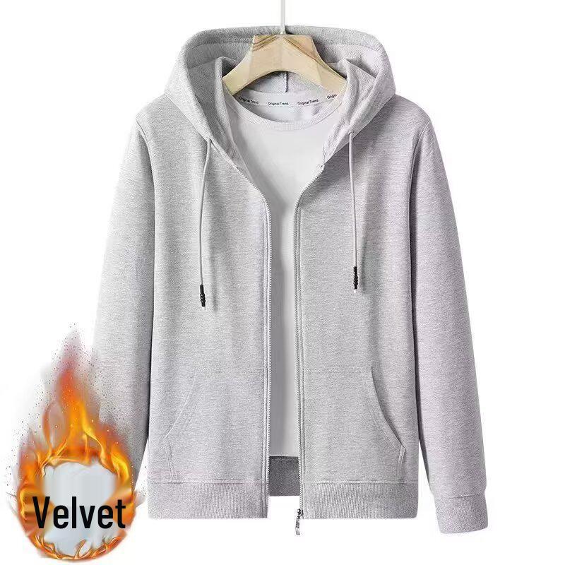 Men's Casual Sports Hoodie and Sweatpants Set - Spring/Autumn Outdoor Zipper Cardigan