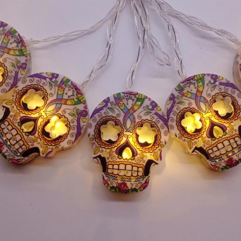 LED Halloween Decorative String Lights: Pumpkin, Ghost, Eye & Skull Battery Lights
