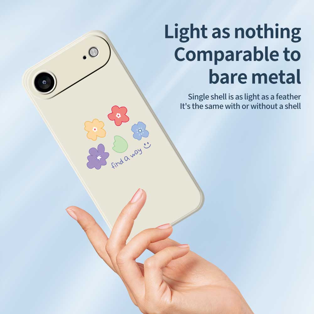 For iPhone 17 Air Case Five Colors Flowers Pattern Printing Straight Edge TPU Phone Back Cover