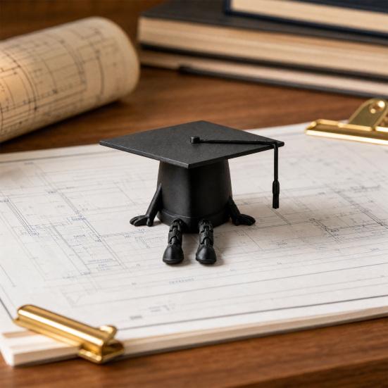 Figure Mini Cappelli di Laurea, Mini Cappello di Laurea 3D 'Congrats Graduation' con Articolazioni Mobili per Decorazione Tavola Festa di Laurea Vassoio a Gradini