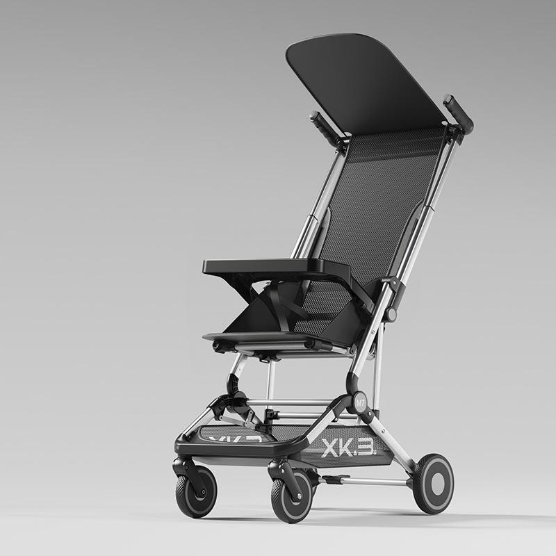 Foldable Baby Stroller: Easily Portable, Reclines for Sitting or Lying, Ideal for Travel.