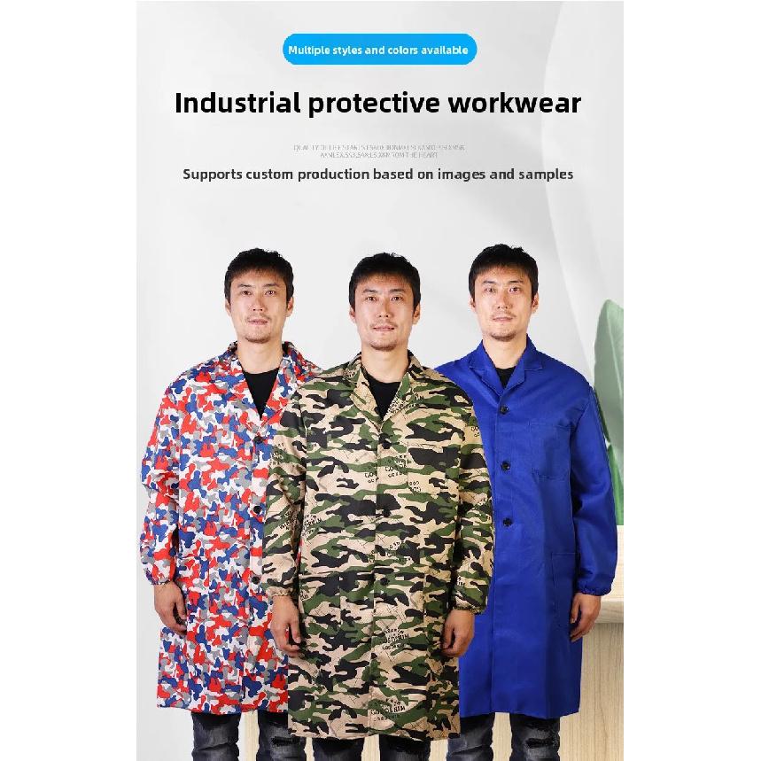 Camouflage Long Sleeve Lab Coat Unisex Work Uniform Advertising Printed Youth Factory Workshop Protective Outerwear Cotton Po...