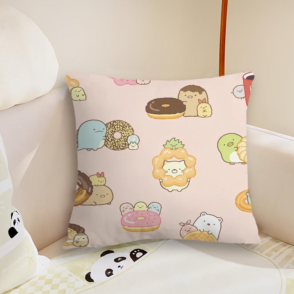 Kawaii SSumikko Gurashis Cushion Cover Pillow Case Plush Fabric Soft Double Sided Print Sofa Cushion Cover Throw Pillow Covers