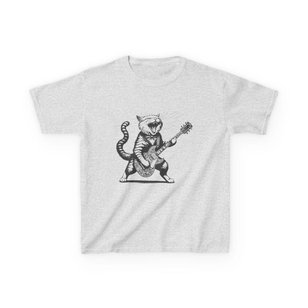 Rockin' Cat Kids Tee: Fun Music Lover Cotton T-Shirt