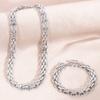 Hip Hop Necklace and Bracelet Set, Unique Minimal Stackable Clavicle Jewelry for Women