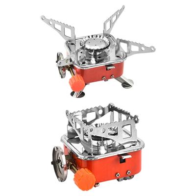 Easy To Carry Square Cooktop for Outdoor Camping Hiking Backpacking Mini Camp Stove Folding Windproof Small Gas Stove