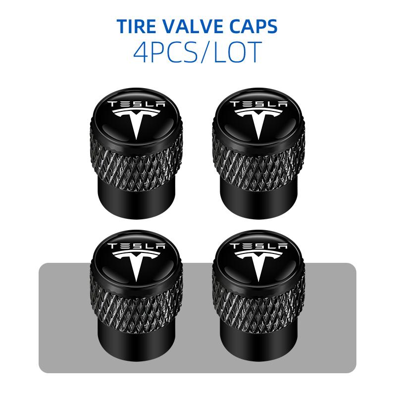 4Pcs Car Wheel Tire Valves Tyre Air Caps Case Car sticker For Tesla model 3 model X Y style Roadster Car Accessories