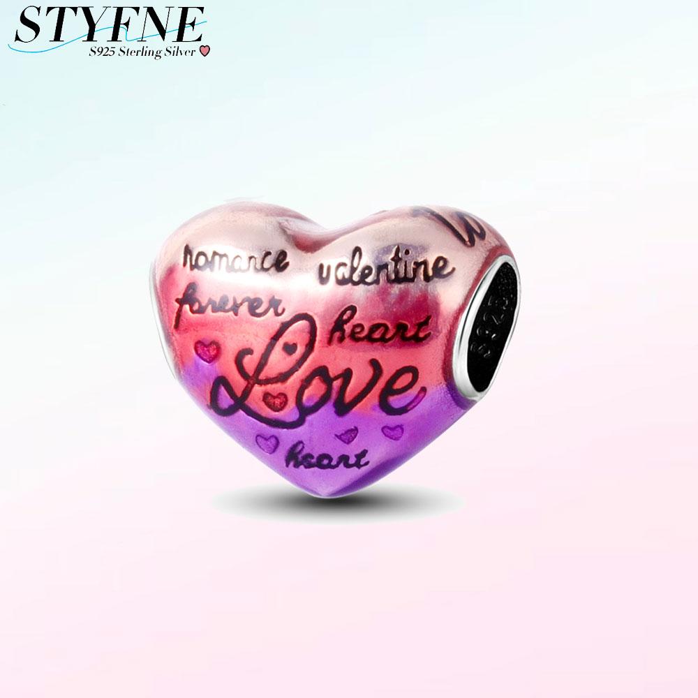 

Charms Copper Infinite Love Pink Purple Heart Beadss Fit Charms Plata Original Bracelet Beads Women Jewellery Making Diy