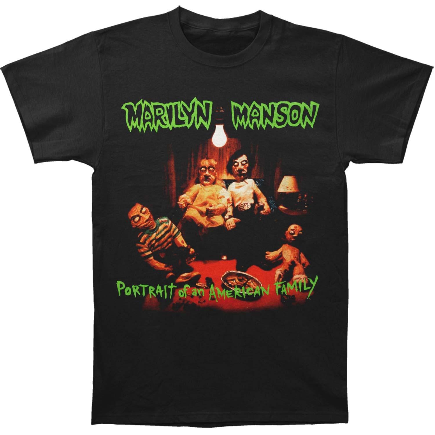 Men s Marilyn Manson American Family Slim Fit T-shirt X-Large Black S
