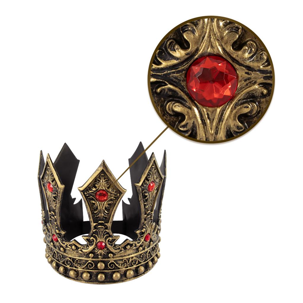 Vintage Luxury King Crown Cosplay Headpiece for Parties and Weddings Adjustable Size Props Crownpiece Roleplay Accessory