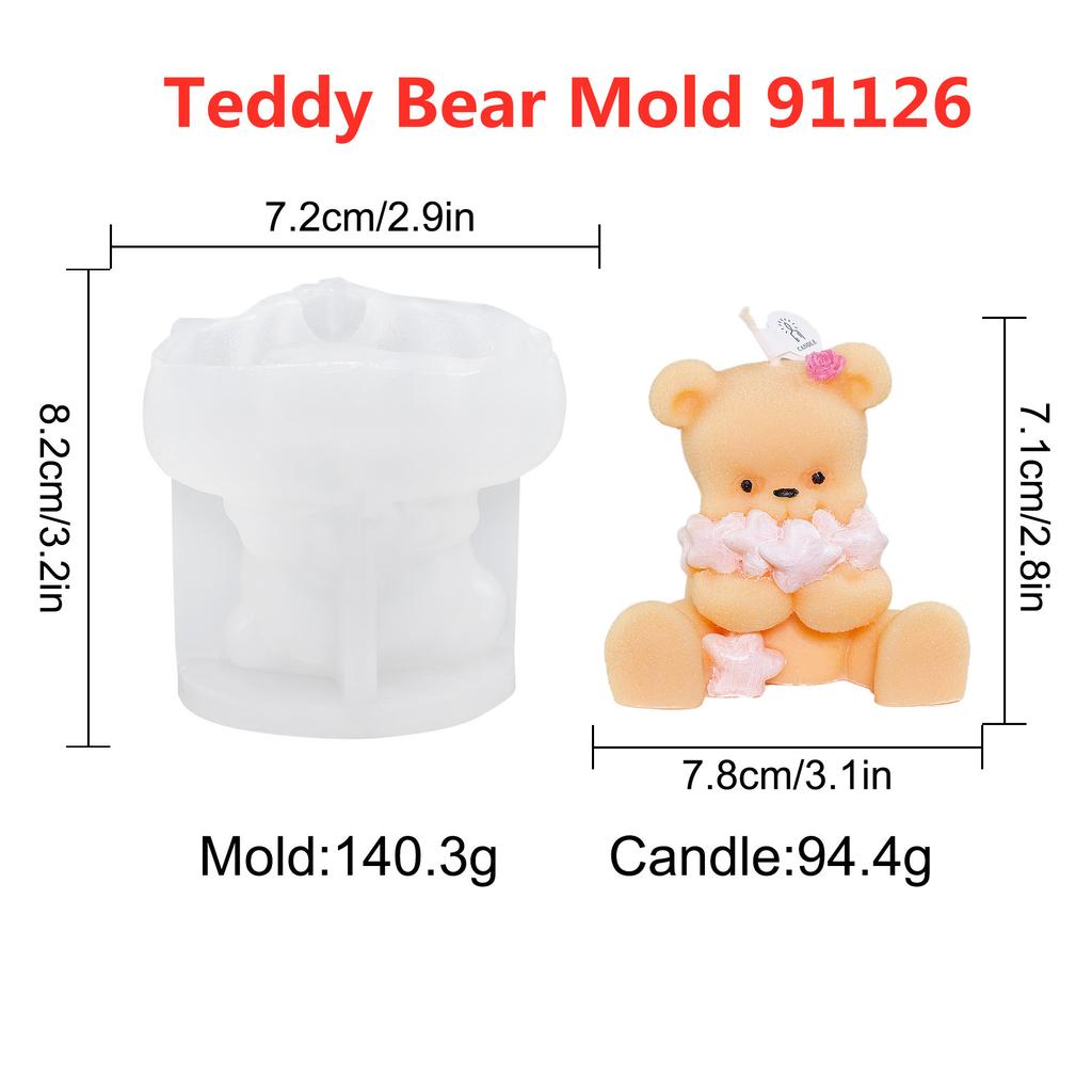 3D medvídek silikonová forma na svíčky zvířátka roztomilý pár medvídků forma na epoxidovou pryskyřici domácí dekorace nástroje na výrobu mýdla romantický svatební dar