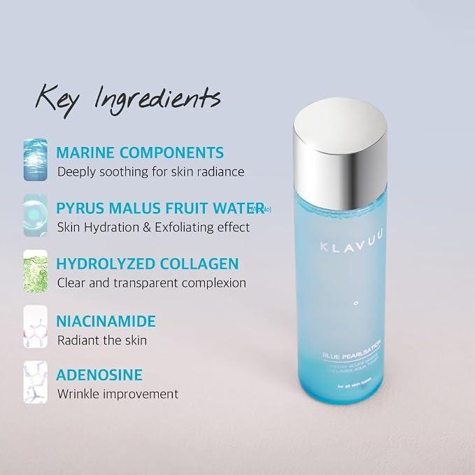 Klavuu Marine Collagen Aqua Toner - Hydrating & Refreshing, 140ml