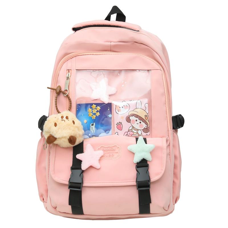 New small fresh backpack nylon large capacity junior high school student schoolbag high value casual backpack