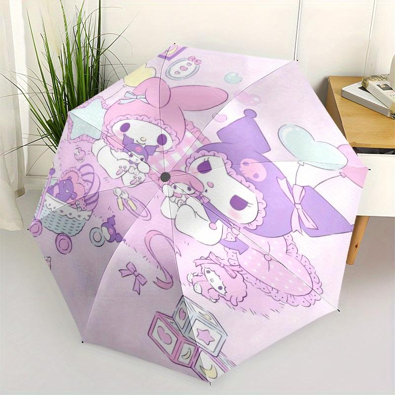 

Casual My Melody & Kuromi Automatic Opening and Closing Cartoon Umbrella - Lightweight 3-Fold Design, Suitable for Fans, Travel, Daily Use - Official