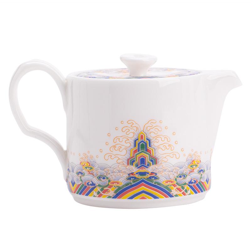 

Белый фарфоровый чайник, бытовой керамический маленький чайник-колокольчик, одинарный чайник, офисный чайник, заварник для чая, изысканный, простой и высококлассный