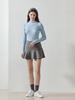 LORDLOAR Slim Ribbed Turtleneck Knit S/Blue