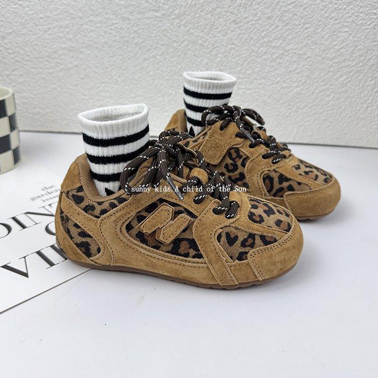 

Leopard print girls shoes autumn new Korean version soft-soled baby Forrest Gump shoes older children s German training shoes boys casual sports sh 36 yards inner length 22.3cm коричневый