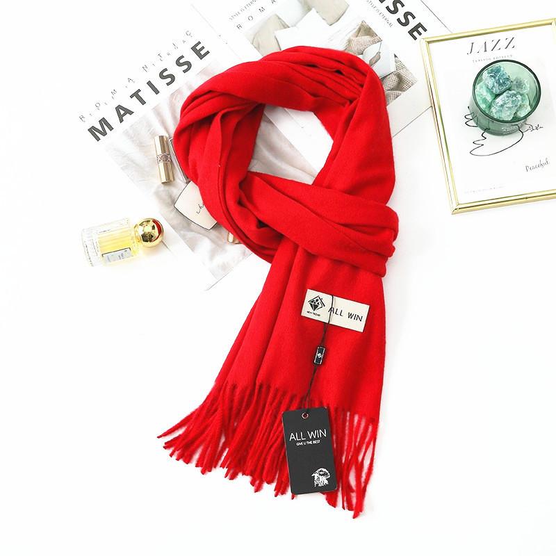 Chinese Red Scarf for Women Winter Warm Imitation Cashmere Scarf Versatile Ladies Shawl Big Red Scarf