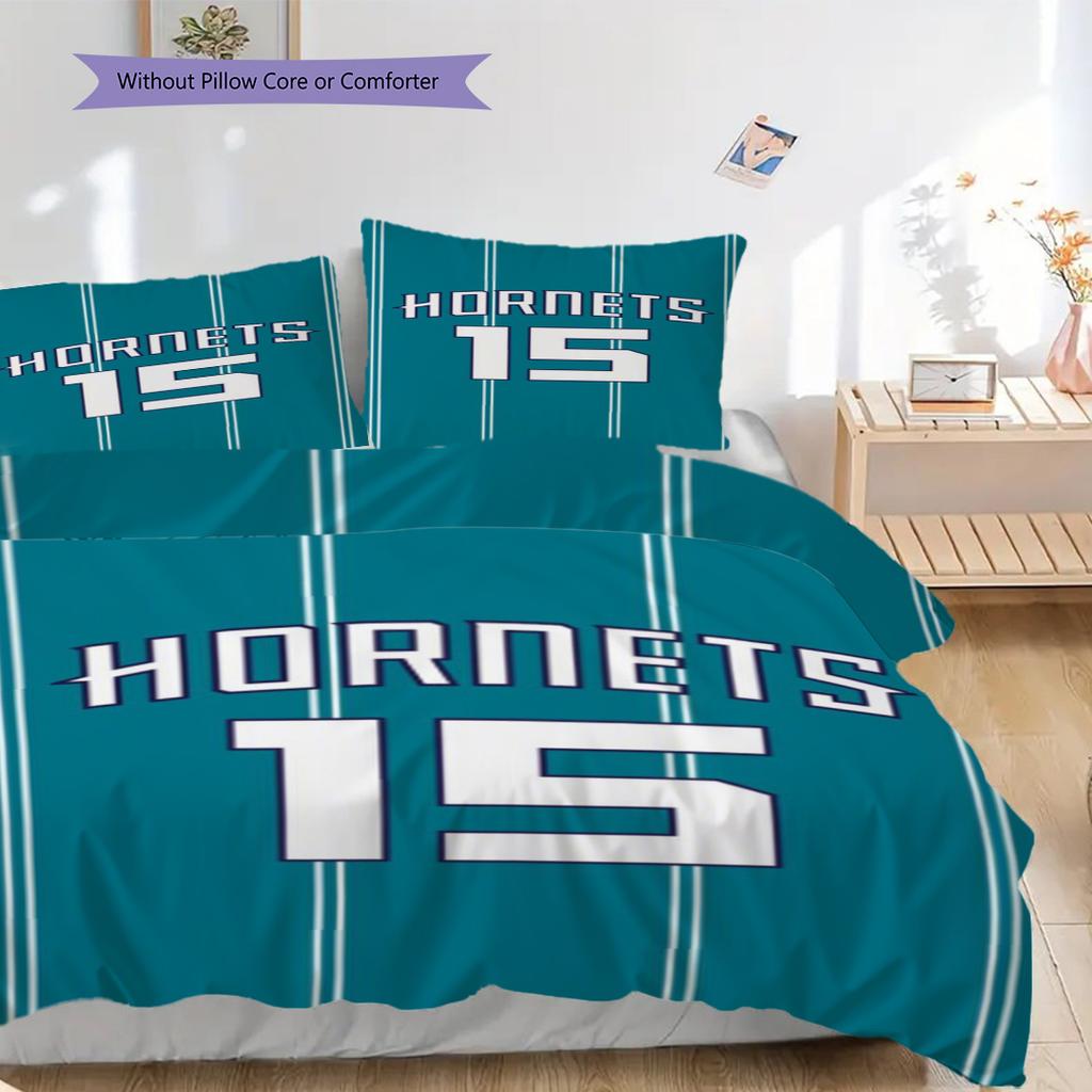 Vintage Hornets Jersey Bedding(1 * duvet cover + 2 * pillowcase, without core)Christmas birthday gift Duvet cover and pillowcase Soft and comfortable