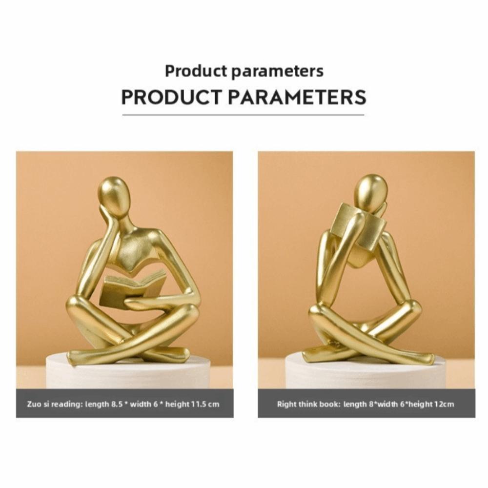 Nordic Style Reading Sculpture Modern Resin Figurine Ornaments The Thinker Statue  Living Room
