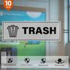 10 Pack Trash Stickers 9 × 3 Inches Vinyl Rectangle Signs Waterproof Self Adhesive Decals for Office Home Waste B Garbage Cans