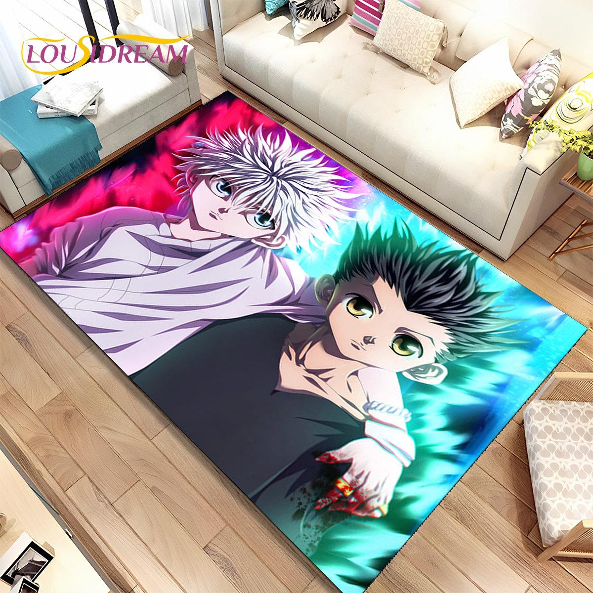 

Аниме Hunter×Hunter HxH Коврик с рисунком из мультфильма, Коврик для гостиной, спальни, дивана, коврик для украшения, детские игры, нескользящий напольный коврик 40x60cm(15x23in)