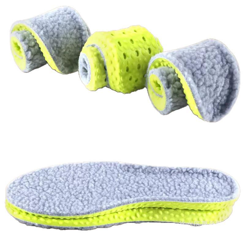 Curly Wool Anti-Odor Mugwort Warm Soft Velvet Insole: Thickened, Absorbent, Breathable, and Plush.