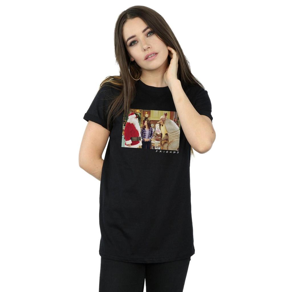 Friends Dámské bavlněné tričko s motivem svátečního pásovce ve stylu boyfriend