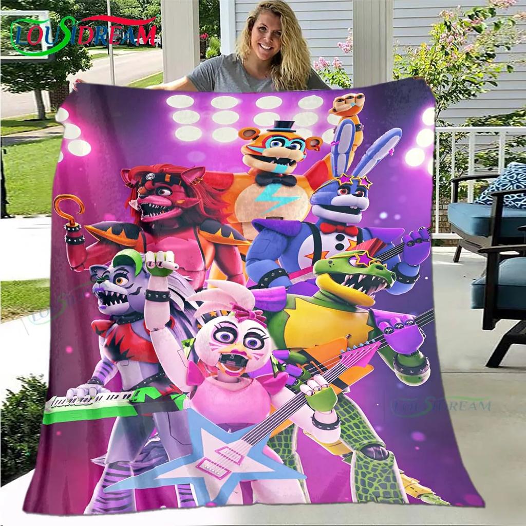 Hot Horror Characters Pattern Blanket Flannel Thin Blanket Portable Home Travel Office Lunch Break Game Blanket Birthday Gift