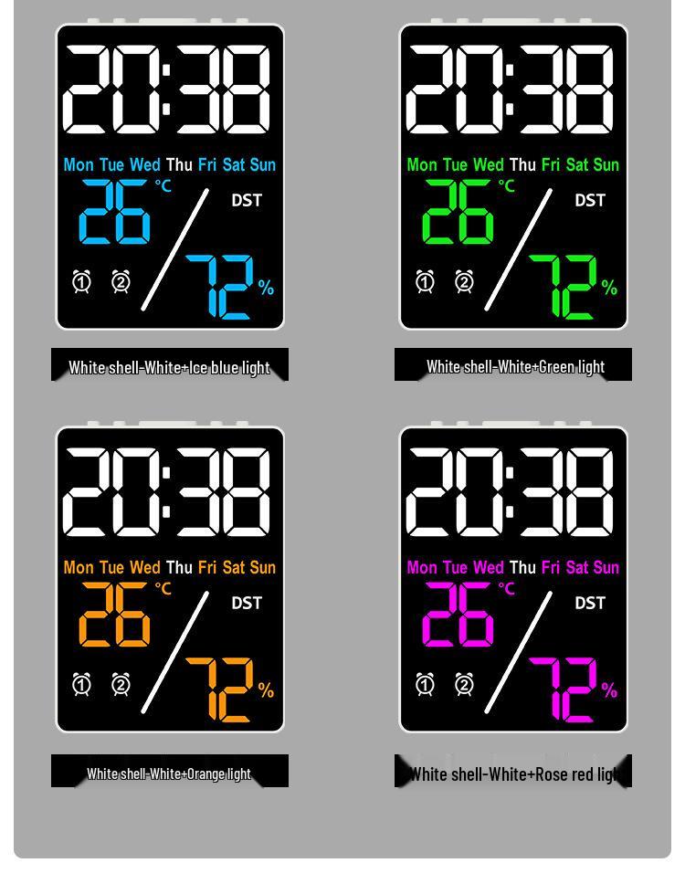 Multifunctional Electronic Alarm Clock with Temperature & Humidity Display 5508