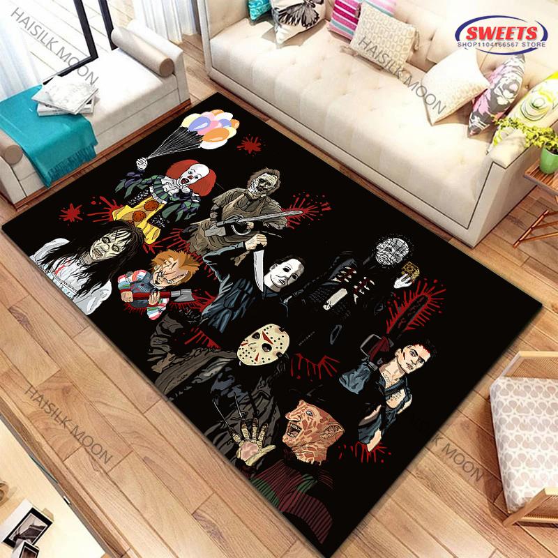 1PC Halloween Horror Thriller Carpet New Release! Rug for Living Rooms Bedrooms,Machines Washable Mat Gift for Boyfriend Son Dad