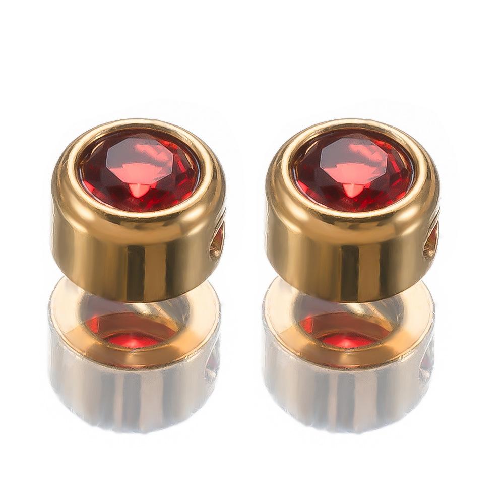 Stainless steel December birthday stone birthday stone small hole beads DIY jewelry accessories necklace