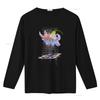 Psychedelic Glitch Art Lily Flower Print Casual T Shirt Vintage Washed Comfortable Streetwear Versatile Fashion Stylish