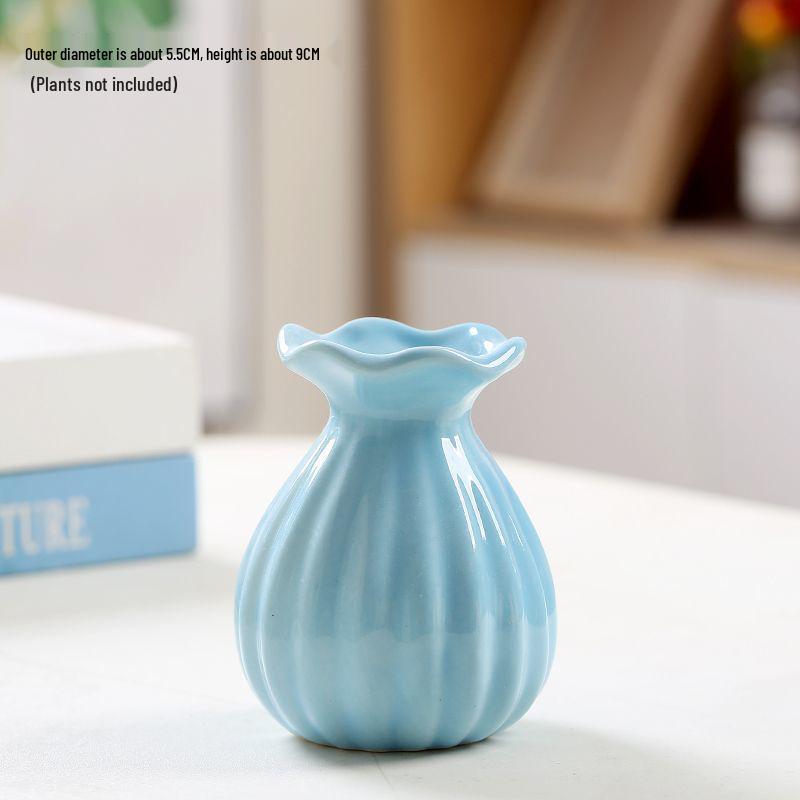 Modern Ins Style Lace Mini Ceramic Vase for Living Room Decor