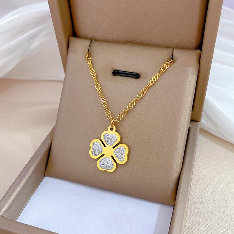 Popular Element Personality Minimalist Wind Furnace Real Gold Necklace Female Collarbone Chain