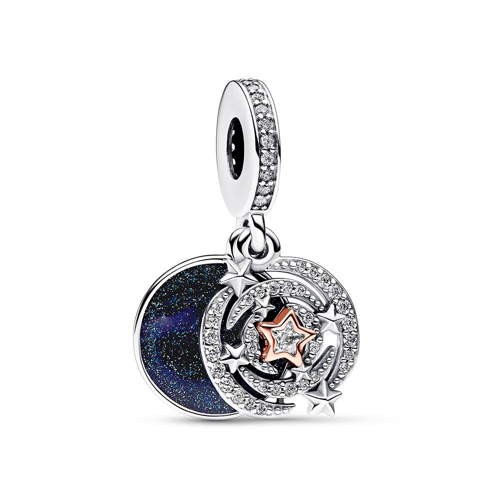 Pandora Two-Tone Shooting Star Double Dangle Charm_782975C01