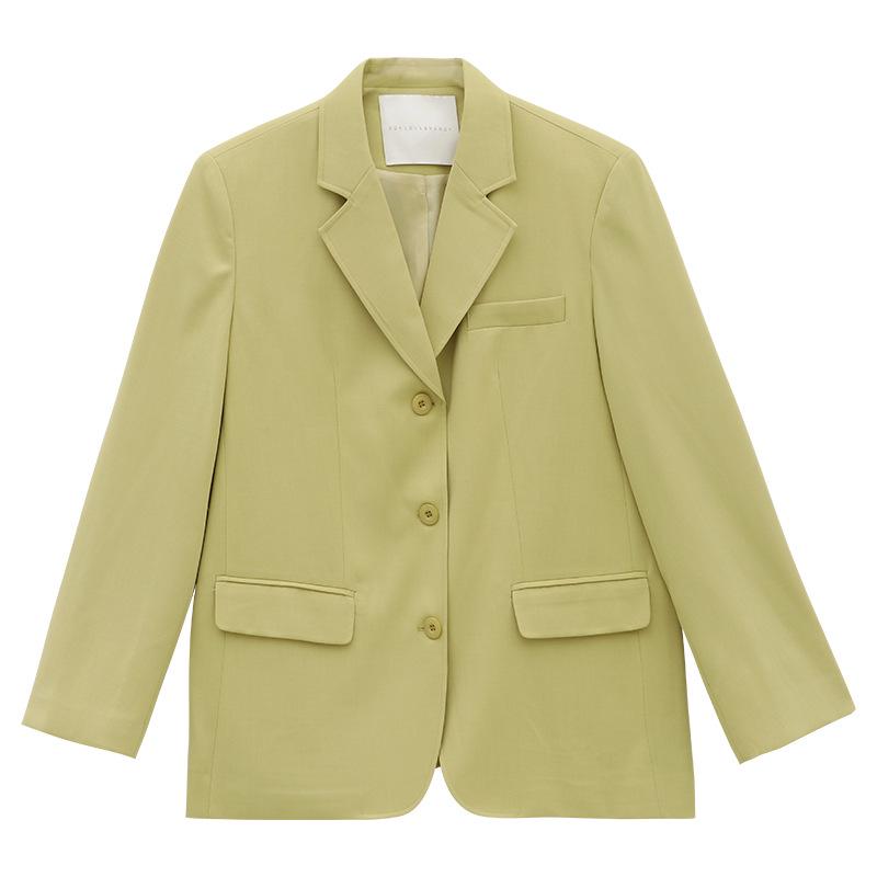 

Женский минималистичный пиджак средней длины Love & Nancy в корейском стиле для весны (105Н) One Size жёлтый/ваниль