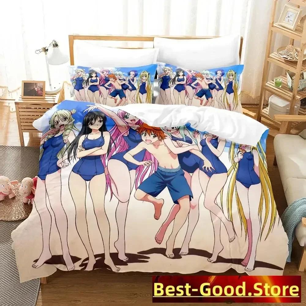 New To Love Ru Bedding Set Duvet Cover Sheet Printed Bed Set Pillowcase Bed Full Queen King Size Comforter Bedroom
