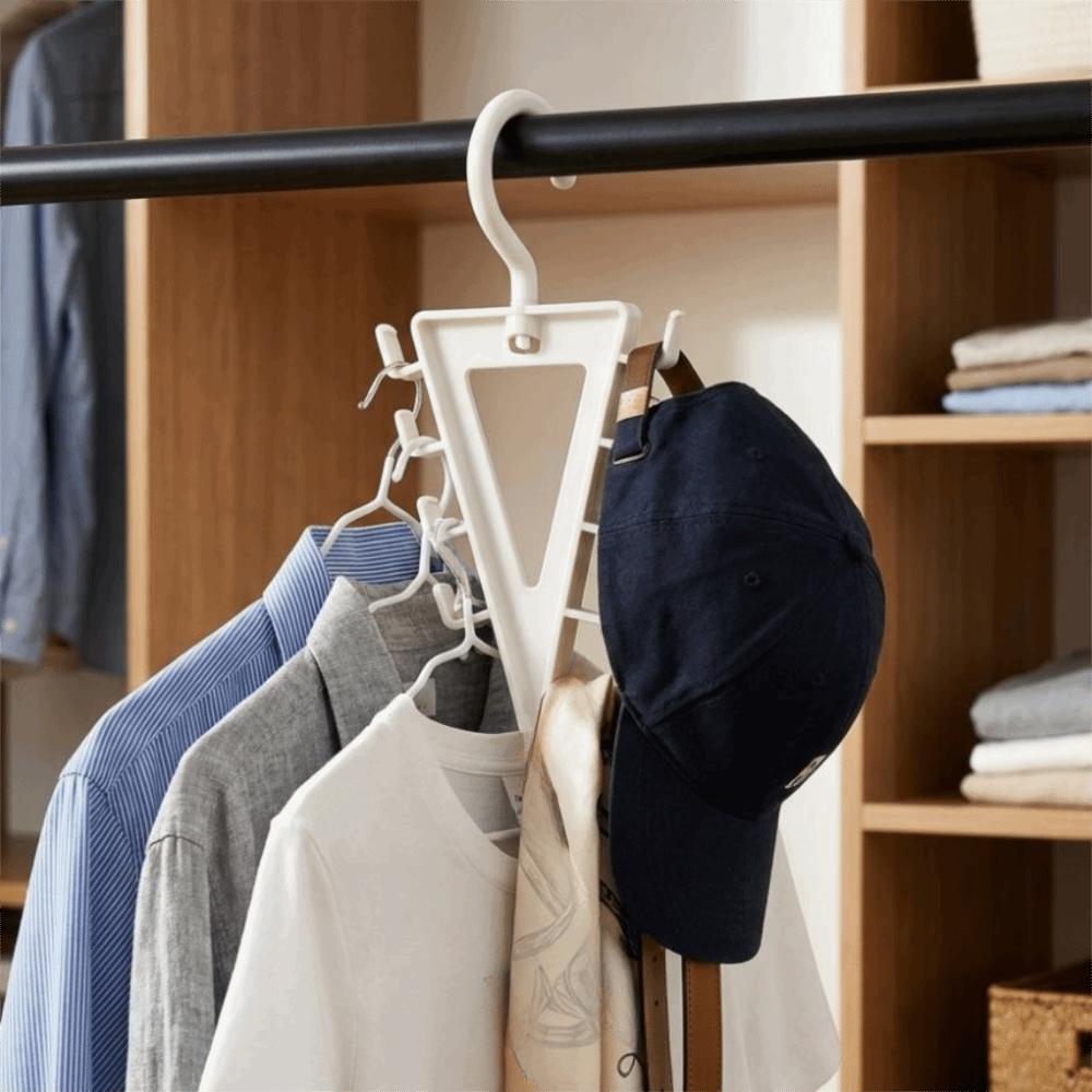 2Pcs 12 Hooks V-Shape Hanger Rotatable Garment Storage Hook Hat Storage Hook Wardrobe Storage