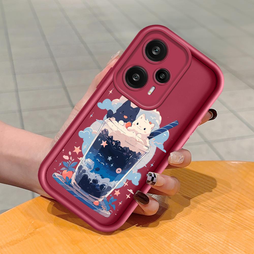 

Мягкий силиконовый квадратный чехол с рисунком лестницы для телефона, полное покрытие, противоударный защитный резиновый чехол для камеры для Xiaomi Redmi Xiaomi Poco F3 GT темно-красного