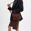 Coach Hitch 23 Magnetic Snap Pocket Natural Grain Leather Shoulder Crossbody Bag Medium Men Bags Dark-Brown CV979-MPL
