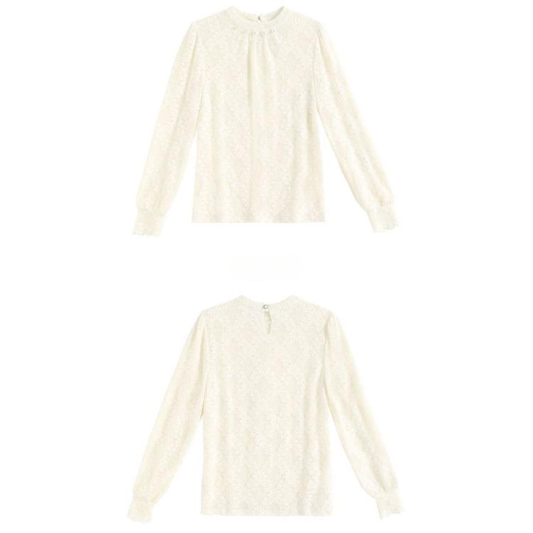 Thickened Lace Shirt, Stylish and Warm, Thick and Fashionable, with Down Thickened Base Shirt for Autumn and Winter, Inner Wear for Women.