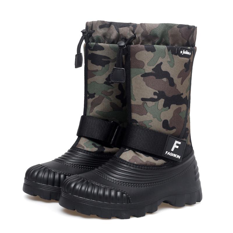 Men's Winter Warm Snow Boots Rubber Hiking Boots Outdoor Knee High Camouflage Duck Boots Waterproof  Plus Size