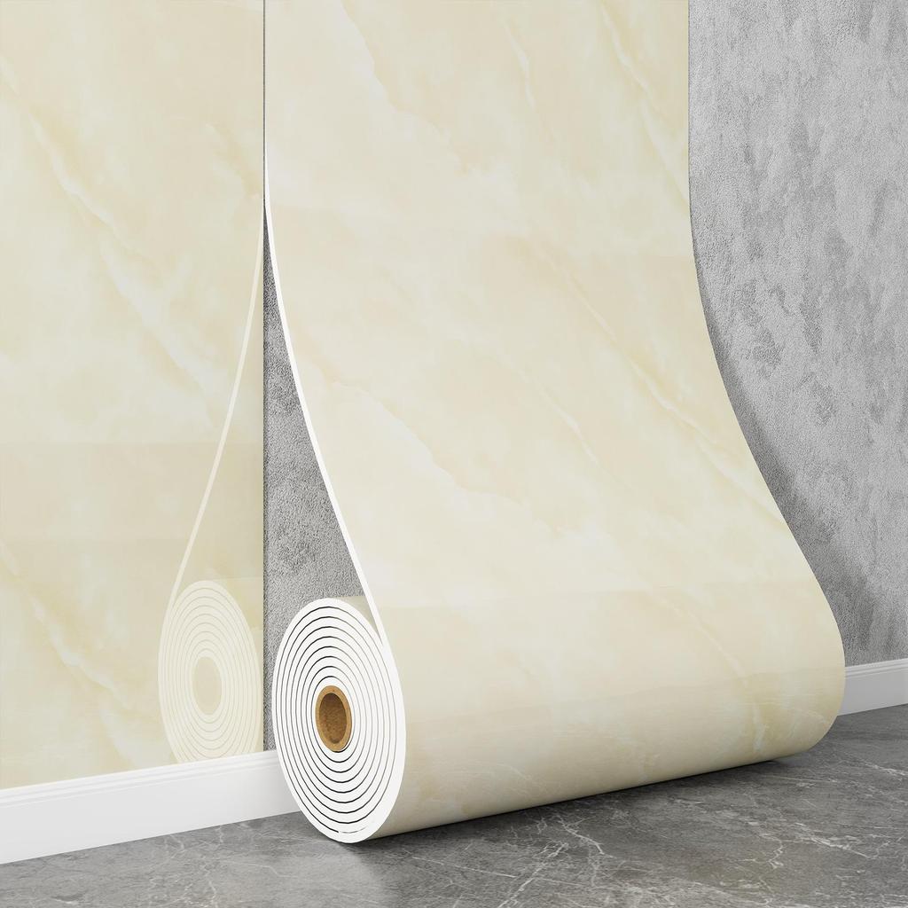 Self-Adhesive Waterproof Imitation Marble Tile Wall Sticker for Bathroom, Living Room, Kitchen, and TV Background.