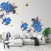 Blue Peony Flower Wall Sticker Self-adhesive Living Room Sofa Background Decoration Stickers Accessories Home Wall Decoration