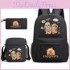 Cute Capybara Animal Print Backpack And Pencil Case With Breathable Oxford Material For School Use