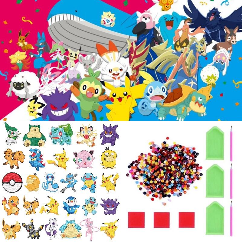 5D Kristall-Diamant-DIY-Aufkleber Pokémon-Malerei für Kinder im Cartoon-Stil