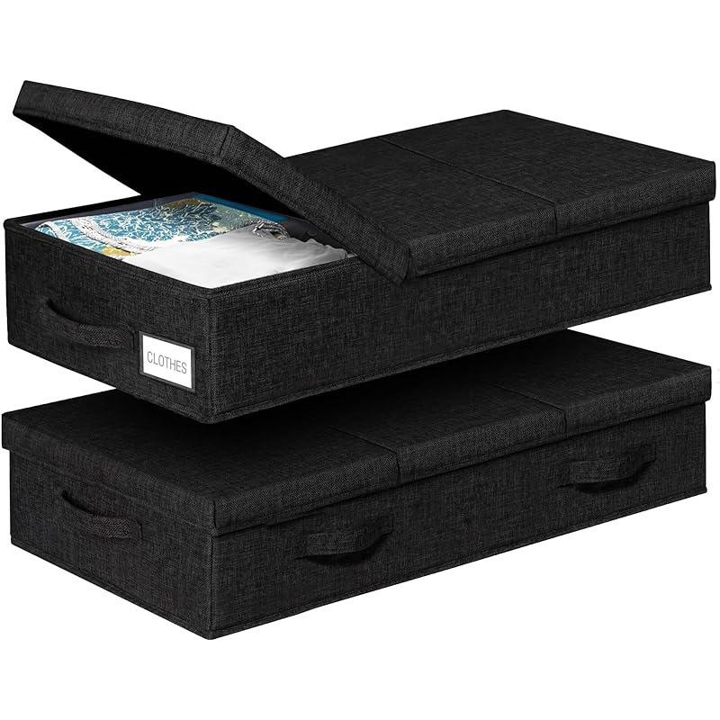 Boîte de rangement pour vêtements sous le lit avec couvercle pliable rangement de garde-robe couverture jouet tissu boîte de rangement